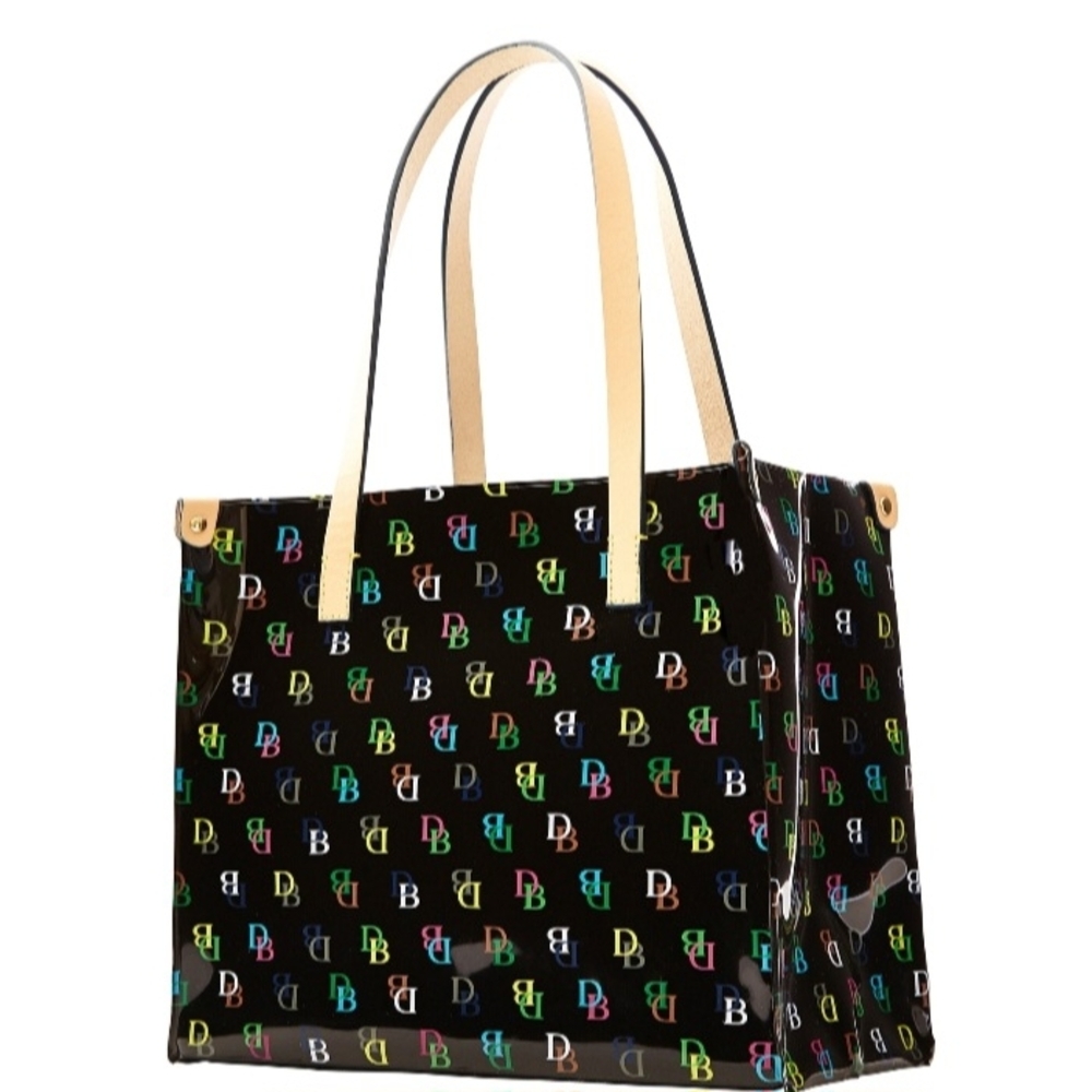 Dooney & Burke Stylish Black Multicolor Shopper Bag - Picture 3 of 5